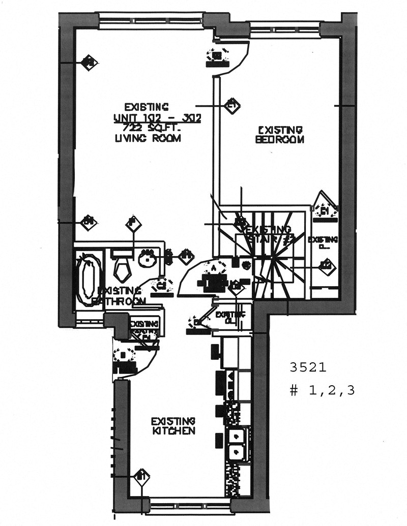 Floor plan for 1 bed, 1 bath, 800 sqft